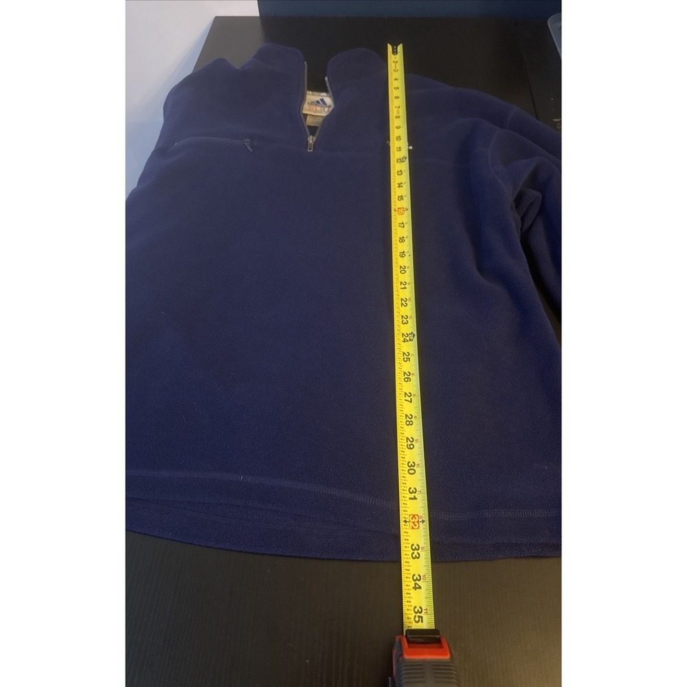 Vintage Adidas Mens XL Fleece Sweatshirt Quarter Zip Blue Pullover Blokecore - Picture 6 of 6